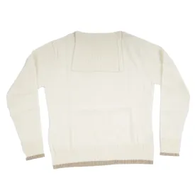 100% Cashmere Ladies Roll Neck White