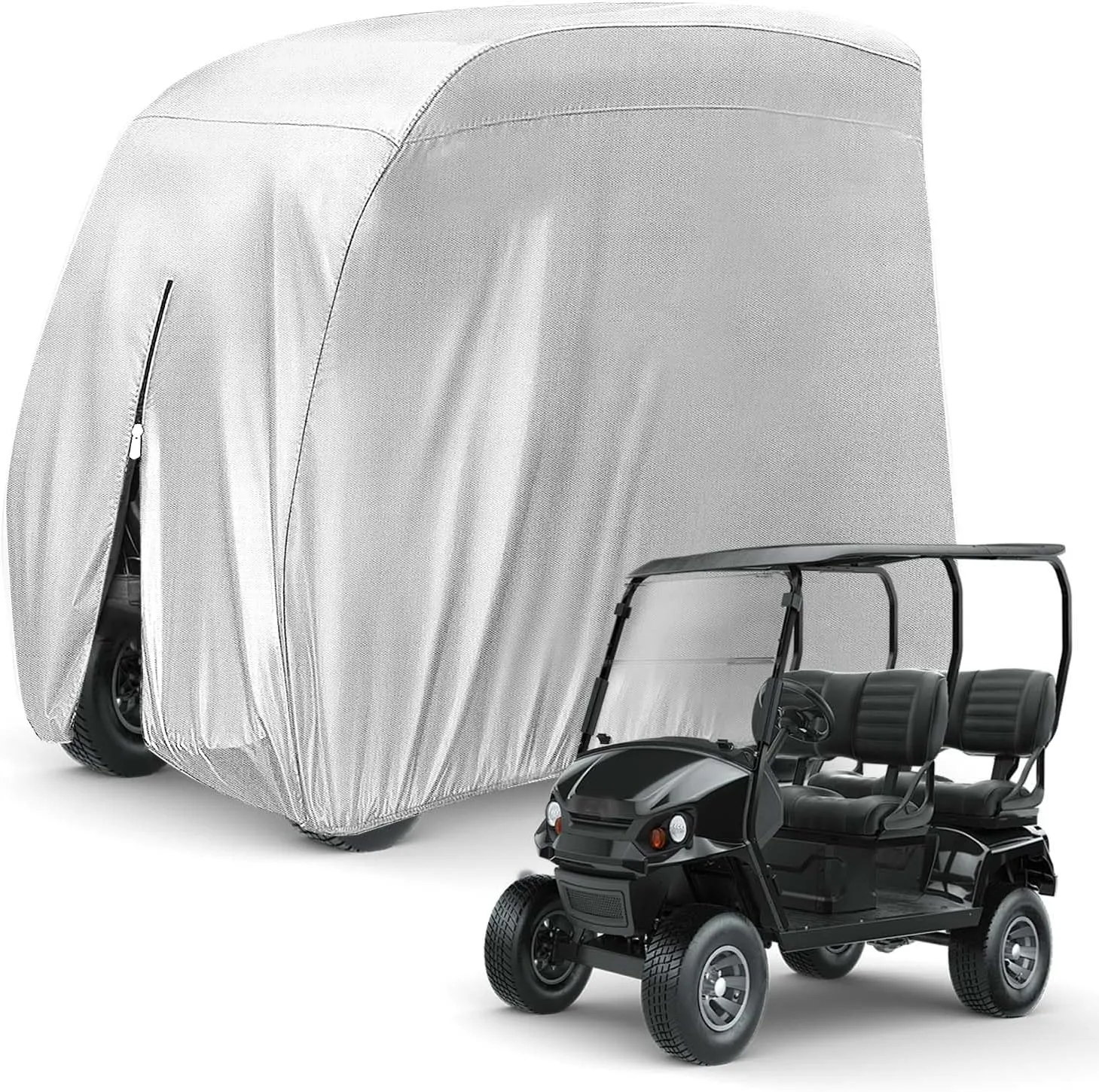 4 Passenger 420D Waterproof Golf Cart Cover fits EZ GO Club Car Yamaha, Sunproof Dustproof