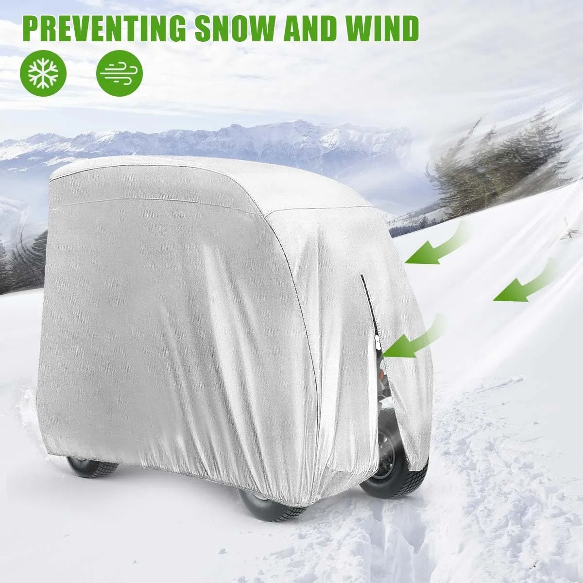 4 Passenger 420D Waterproof Golf Cart Cover fits EZ GO Club Car Yamaha, Sunproof Dustproof