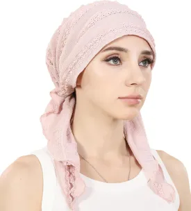 Babalet Slip-On Pre-Tied Beanie Women Headwear Turban Beanie Caps Head Wrap Headscarf for Women Sleep Hair Cover Hat
