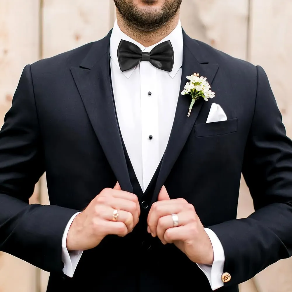 Black Bow Ties for Men - Tuxedo Black Bow Tie Clip On