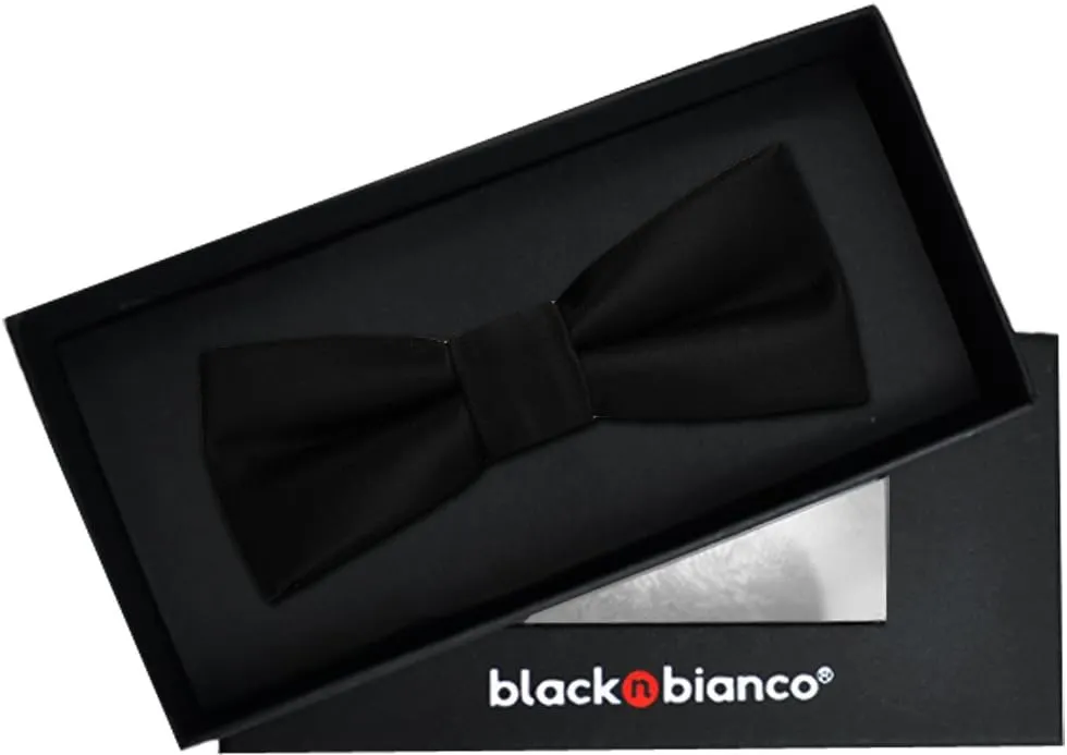 Black n Bianco Boys' Satin Modern Bow Tie Pre-Tied