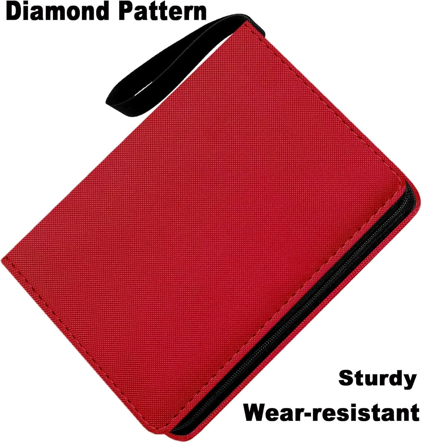 Card Binder 9 Pocket Premium Zipper Trading Card Album 720 Cards Folders for Collectible MTG TCG Sports Cards Binder (Red)