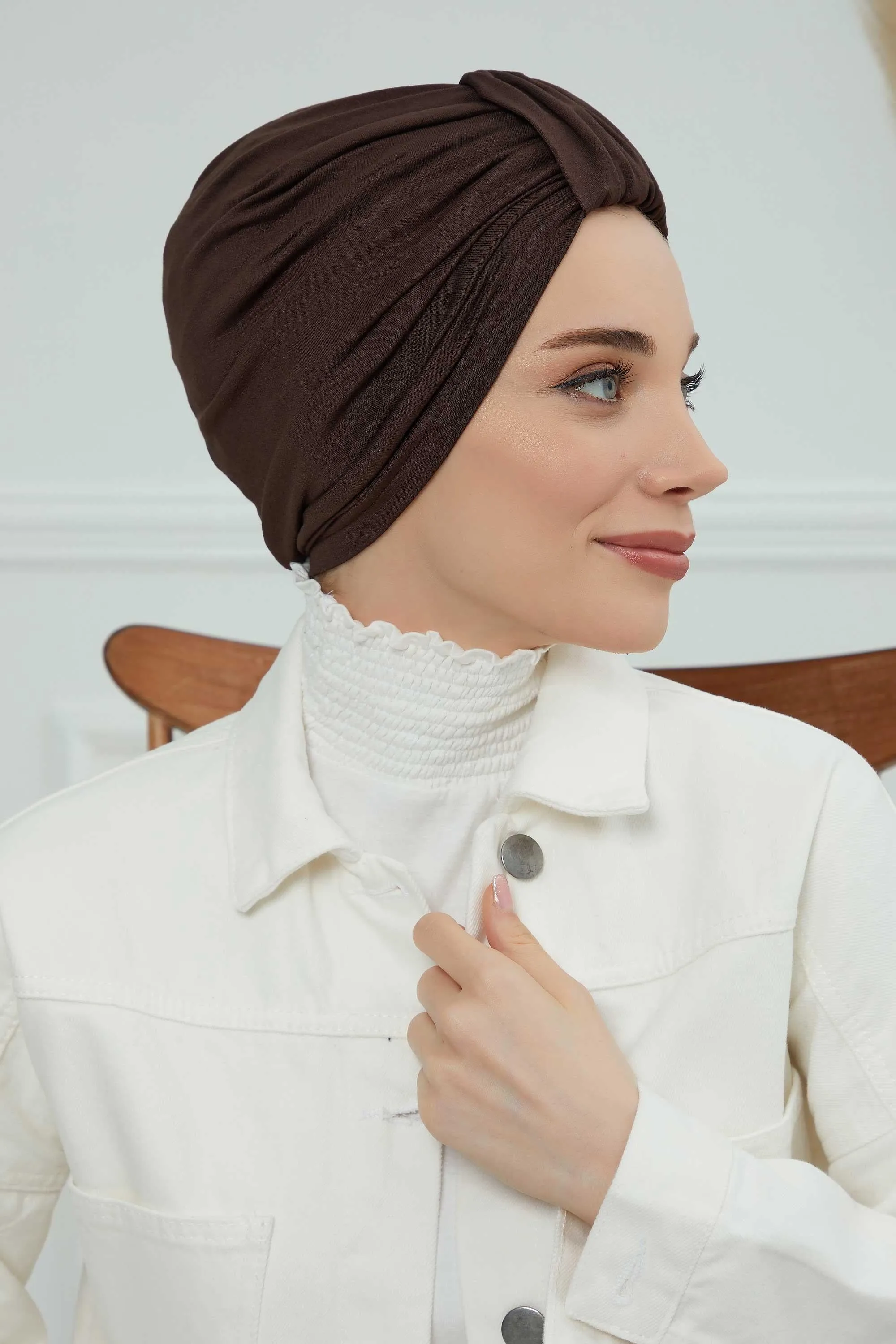 Chic Design Cotton Instant Turban Hijab for Women, Beautiful Pre-tied Turban Bonnet for Women, Trendy Fashionable Cancer Chemo Headwear,B-68