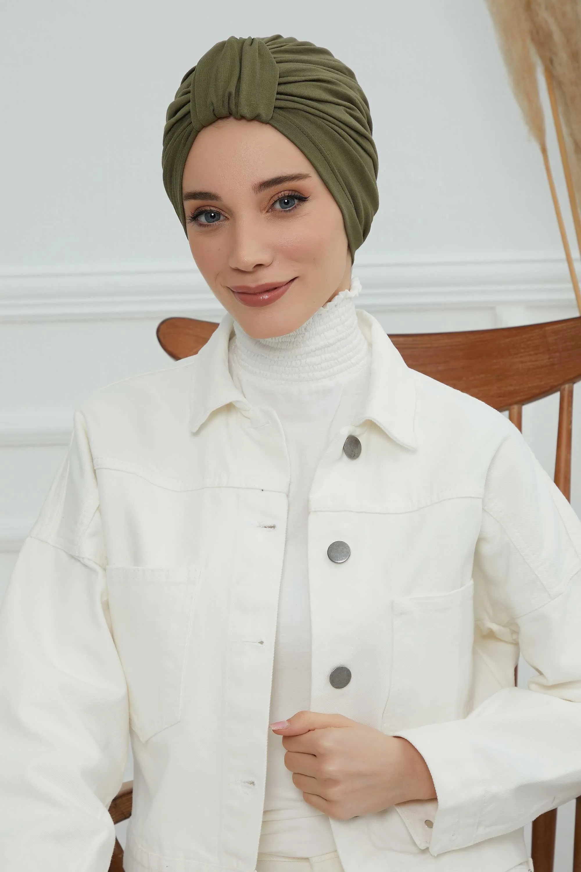 Chic Design Cotton Instant Turban Hijab for Women, Beautiful Pre-tied Turban Bonnet for Women, Trendy Fashionable Cancer Chemo Headwear,B-68