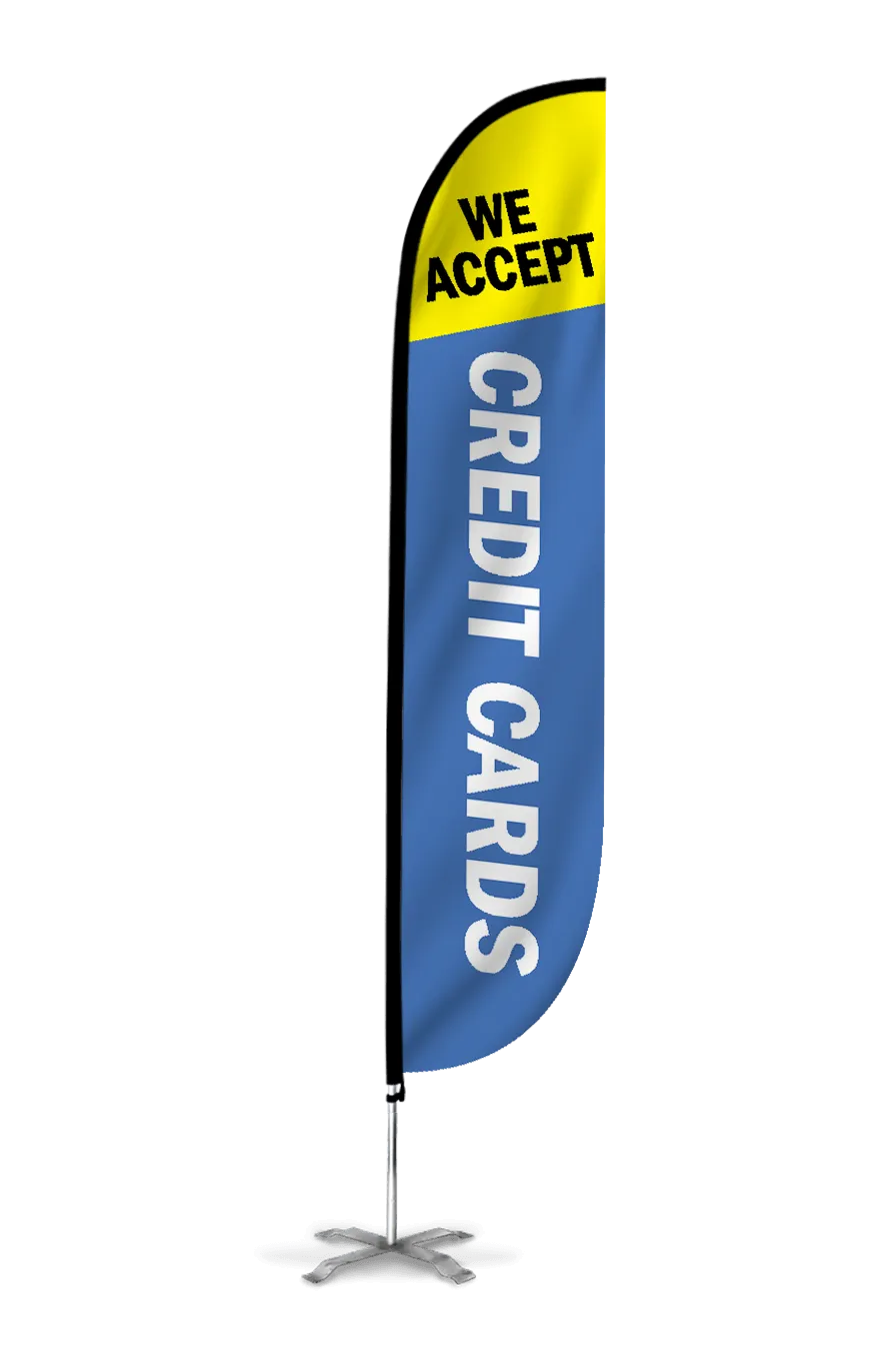 Credit Cards Accepted Feather Flag 12ft