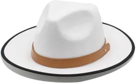 DHAEY Autumn and Winter Leisure Belt Woolen Felt Jazz Hat, Outdoor Shopping Concave Shape Warm Wool Felt Hat Luopan Caps & Hats (Color : White, Size : 56-58cm)