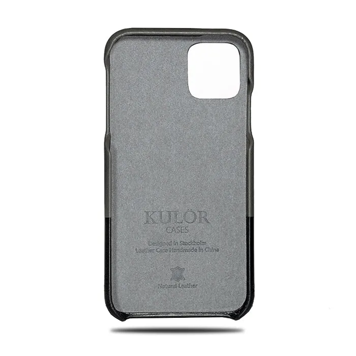Fossil Gray & Crow Black iPhone 11 Pro Leather Case
