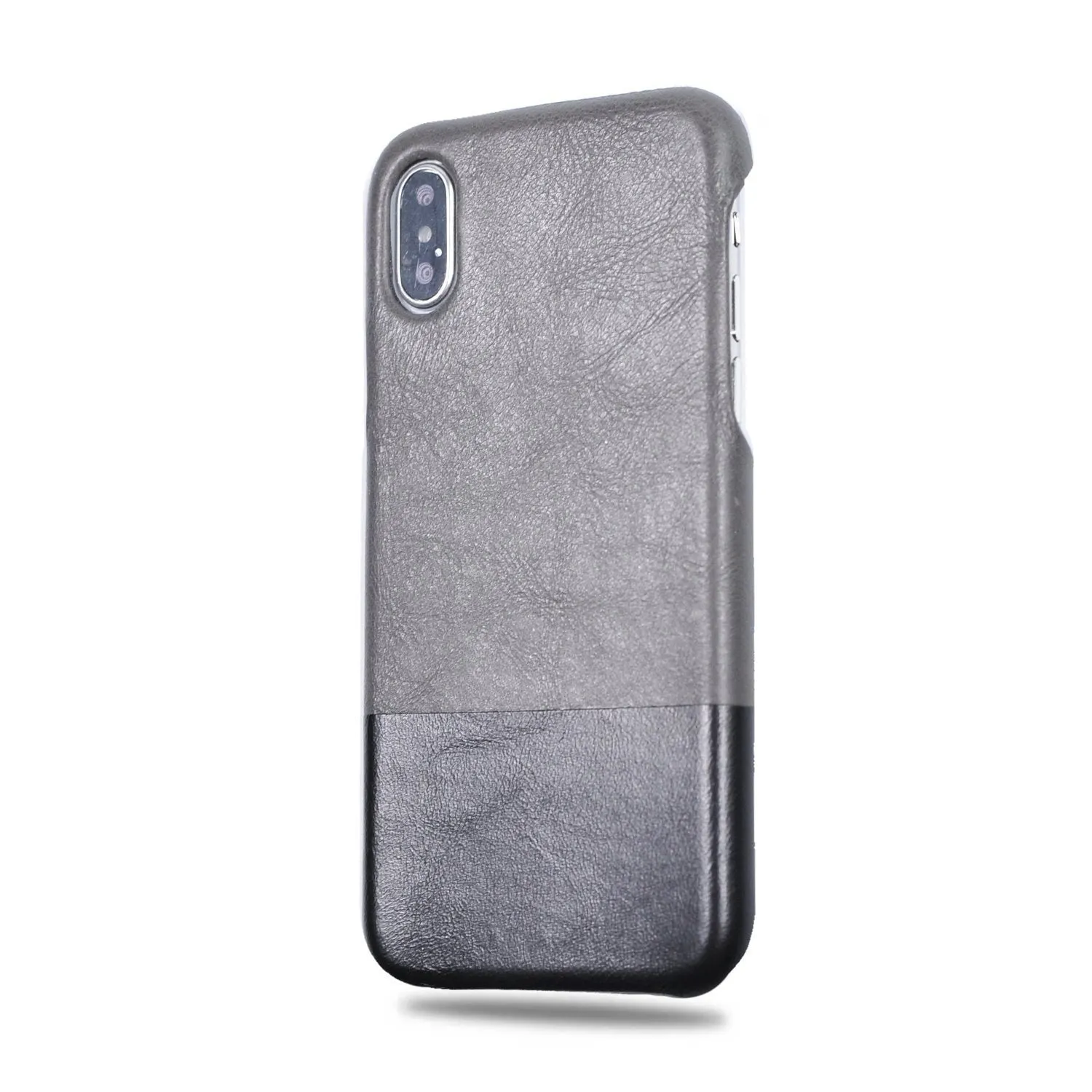 Fossil Gray & Crow Black iPhone Xs / iPhone X Leather Case