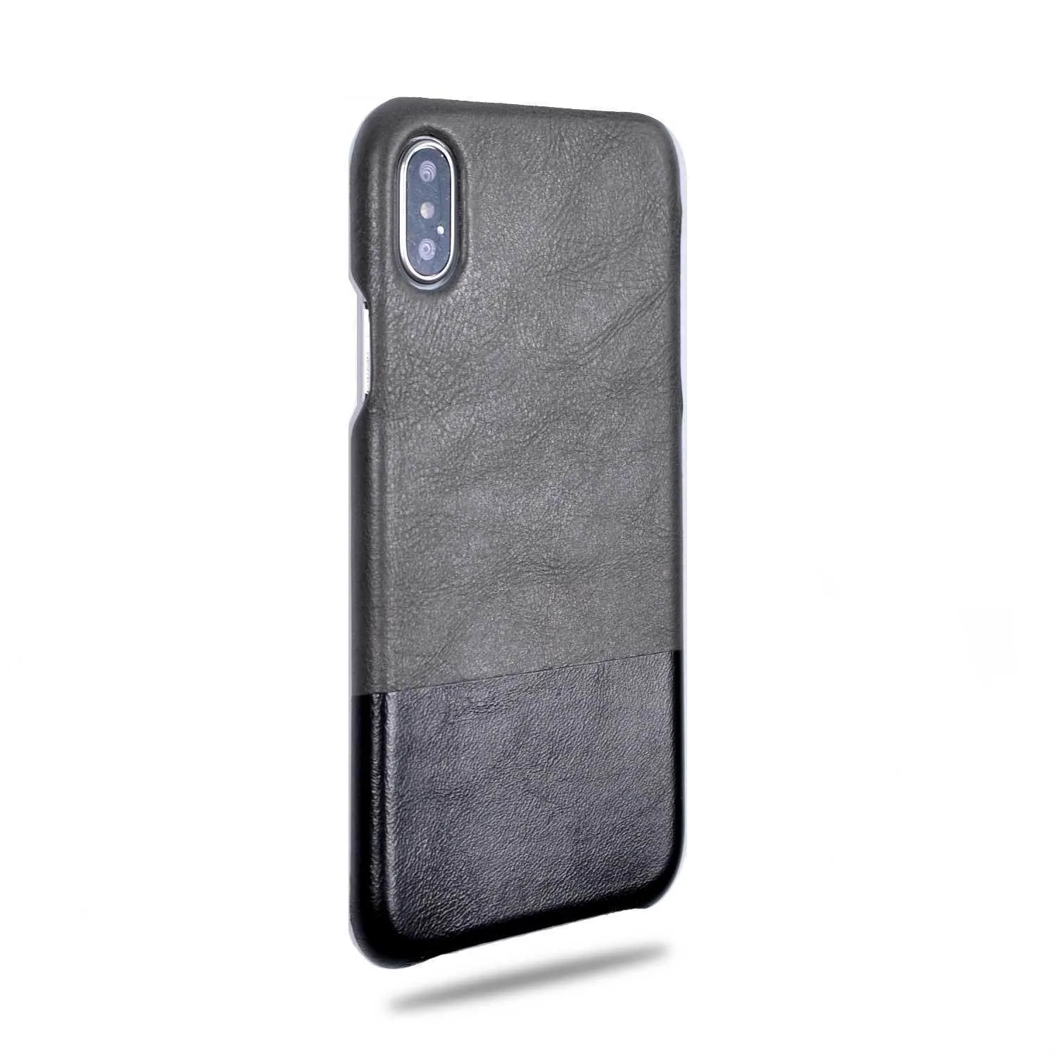 Fossil Gray & Crow Black iPhone Xs / iPhone X Leather Case