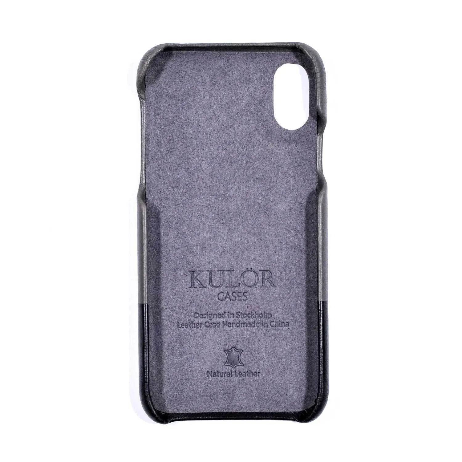 Fossil Gray & Crow Black iPhone Xs / iPhone X Leather Case