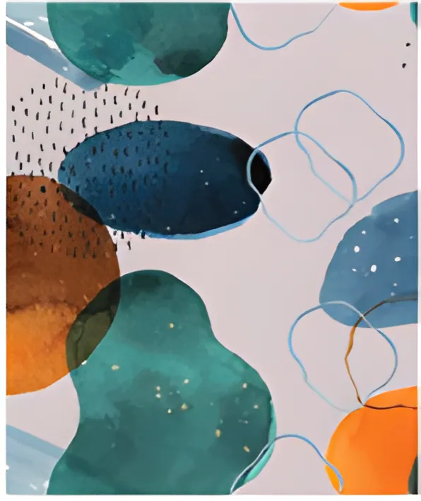 Gray and Orange Orbs Cotton Modal Scarf