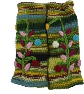 Hand Knit 100% Wool Fleece Lined Hand Warmer/Glove