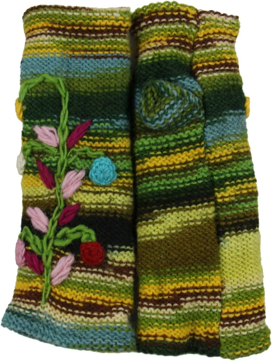 Hand Knit 100% Wool Fleece Lined Hand Warmer/Glove