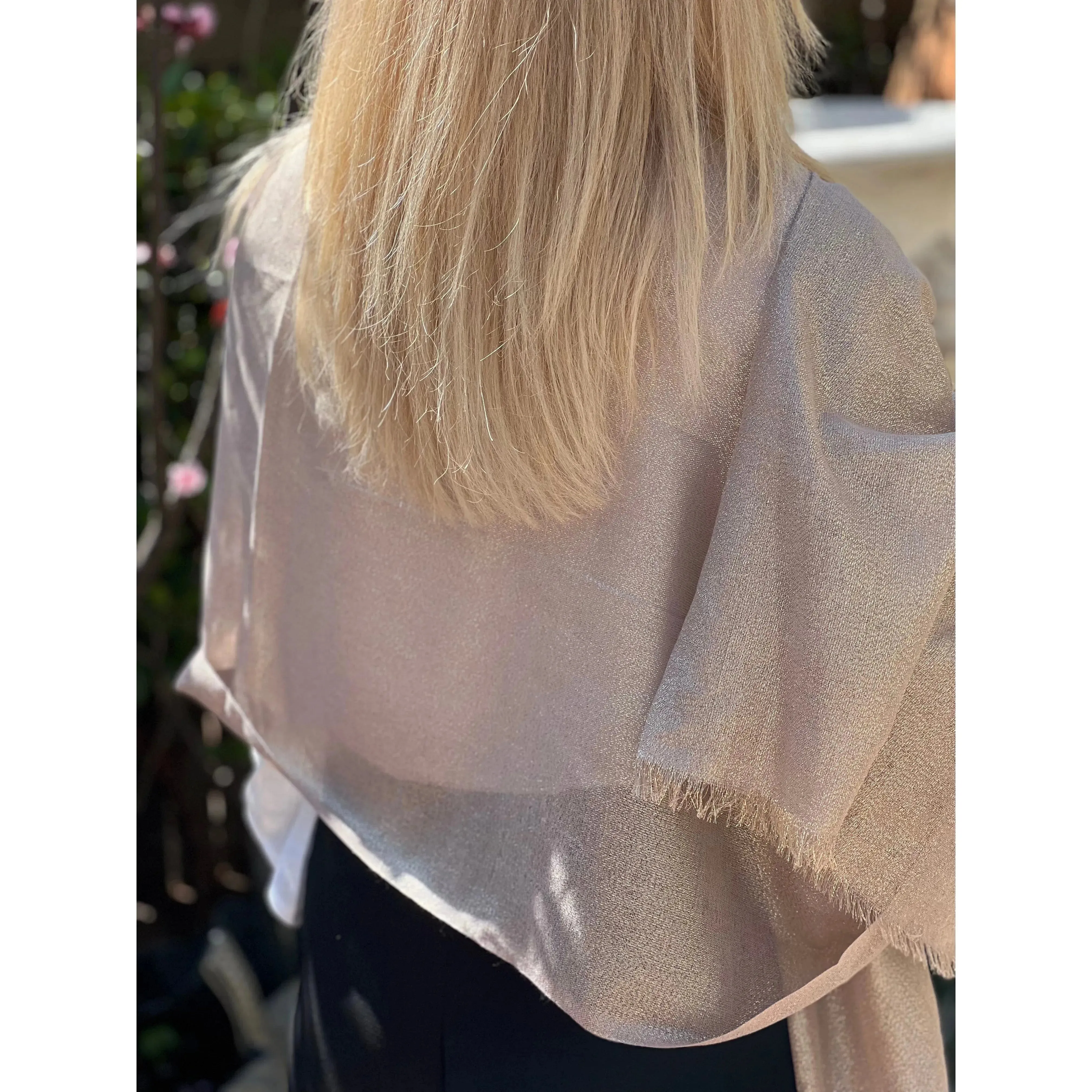 Metallic Scarf - Champagne Blush - Glamour Shawl
