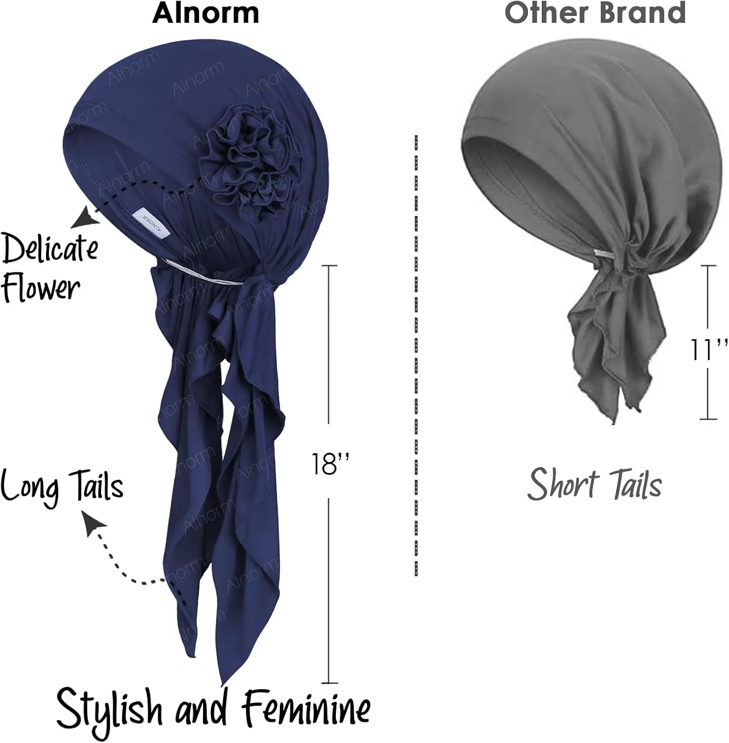 Pretied Head Scarves for Women Featuring Long Tail Finish Made of Stretchy Viscose