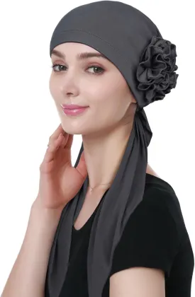 Pretied Head Scarves for Women Featuring Long Tail Finish Made of Stretchy Viscose