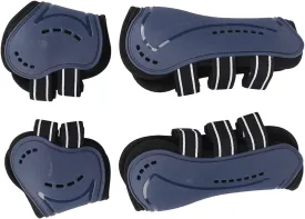 Protective Horse Tendon Boots, Adjustable Open Front Fetlock Boot Breathable Protective Horse Jumping Tendon Boots Blue Set of 4(M)