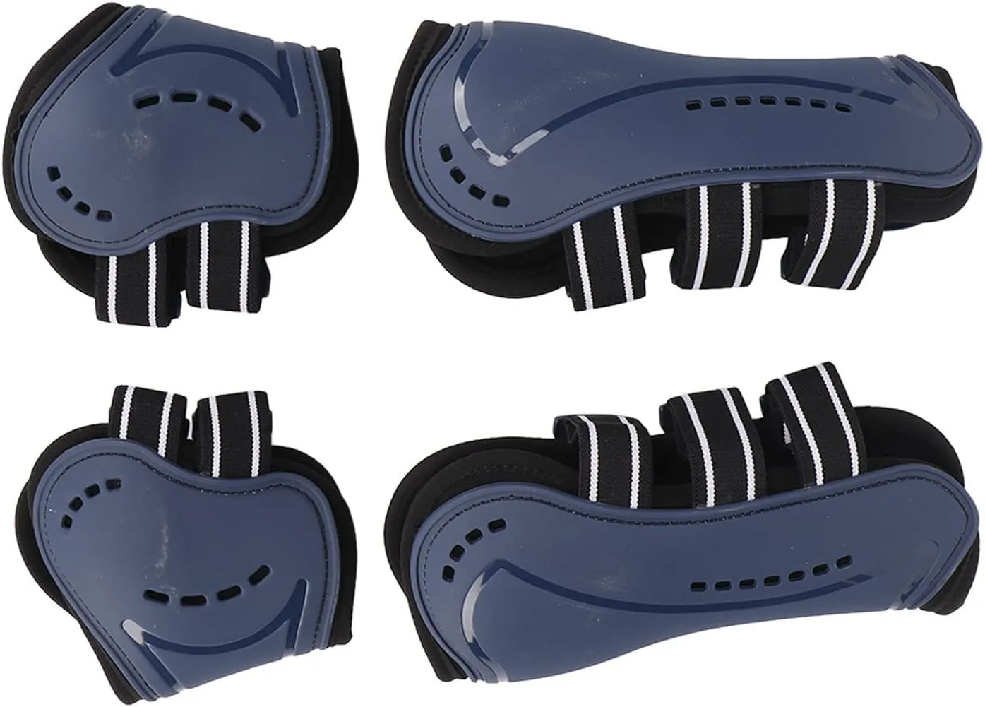 Protective Horse Tendon Boots, Adjustable Open Front Fetlock Boot Breathable Protective Horse Jumping Tendon Boots Blue Set of 4(M)