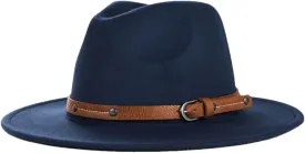 REHJJDFD Women Men Wool Fedora Hat Big Wide Brim Fedoras Hat Wool Fedora Hat Outdoor Casual Fedoras