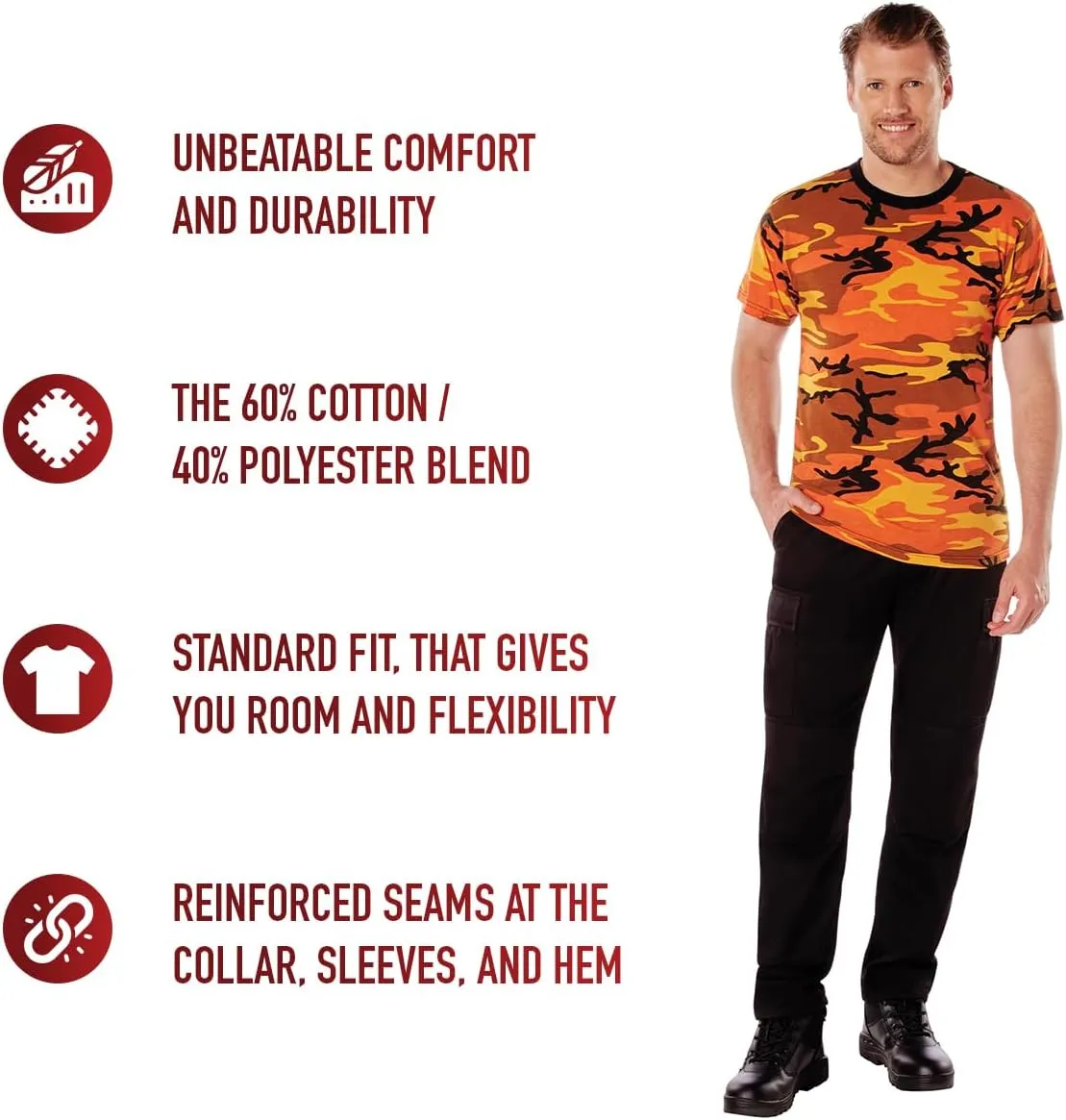 Rothco Camo T-Shirt - Comfortable, Tough and Long Lasting