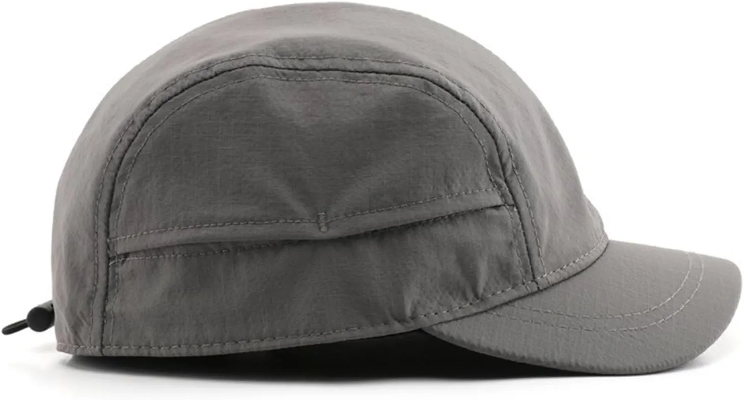 Short Brim Quick-Dry Lightweight Breathable Polyester Baseball Cap Adjustable Drawstring Dad Hat Outdoor Men Women