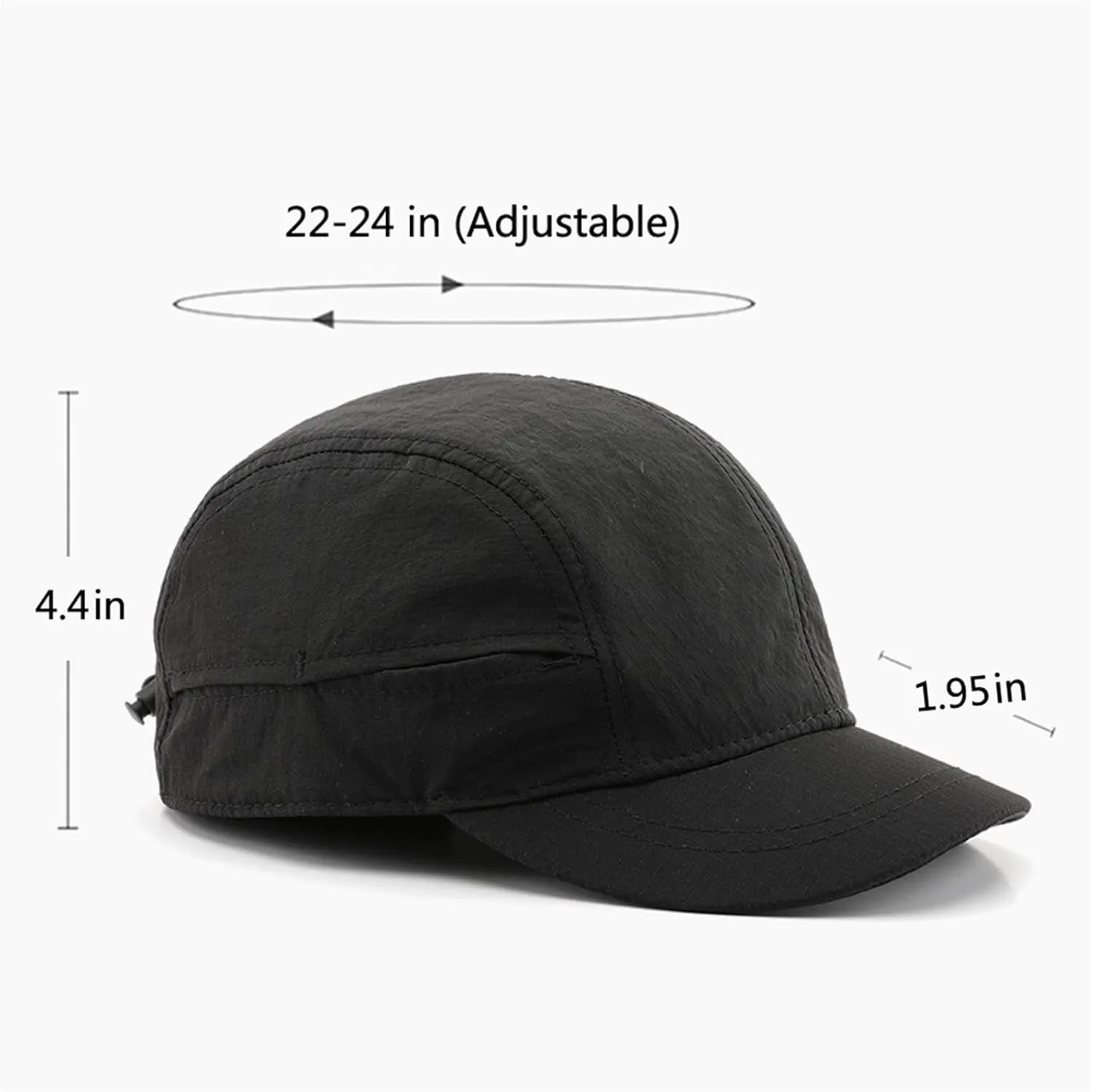 Short Brim Quick-Dry Lightweight Breathable Polyester Baseball Cap Adjustable Drawstring Dad Hat Outdoor Men Women