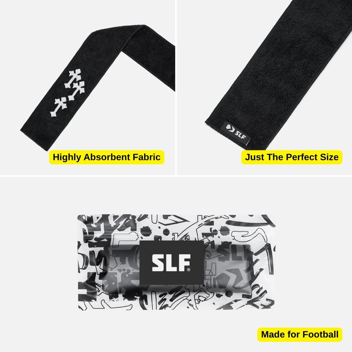 SLEEFS Black Gothic Cross Thin Football Towel