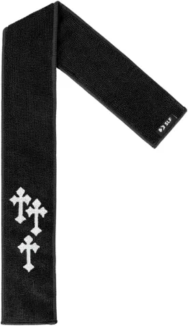 SLEEFS Black Gothic Cross Thin Football Towel