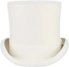 Solid Color Funny Party Hats Top Hats for Men Magician Hat Wool Felt High Top Hat Unisex Formal Tuxedo Hat White M(57cm)