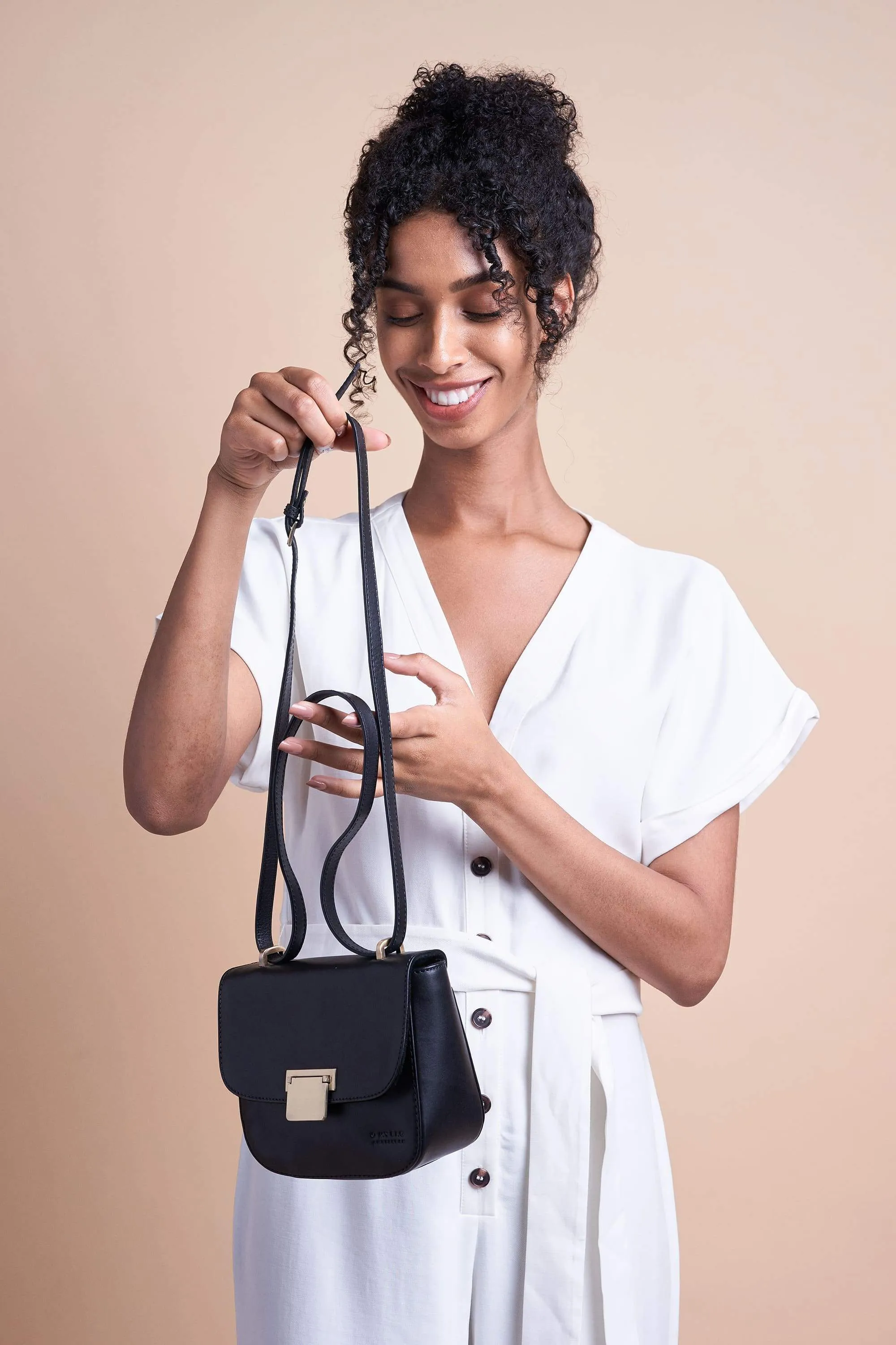 the meghan mini black classic leather
