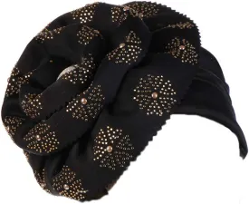 Women Rhinestone Turban Hats Chemo Head Wraps Long Headwear Head Scarves