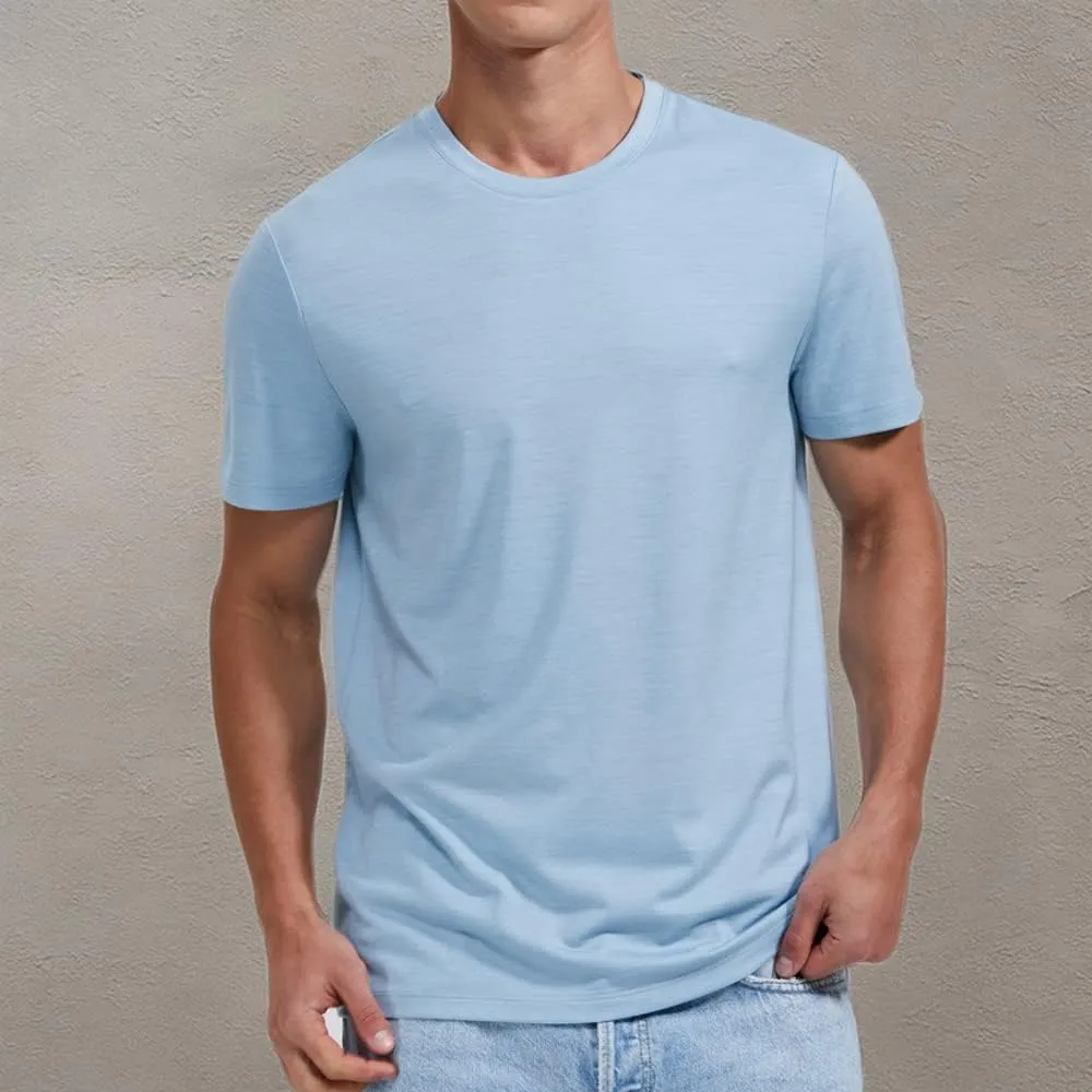 Woolinkin Merino Wool Coolmax Blend T Shirt - Mens Durable Short Sleeve Wool Base Layer - 150 Lightweight