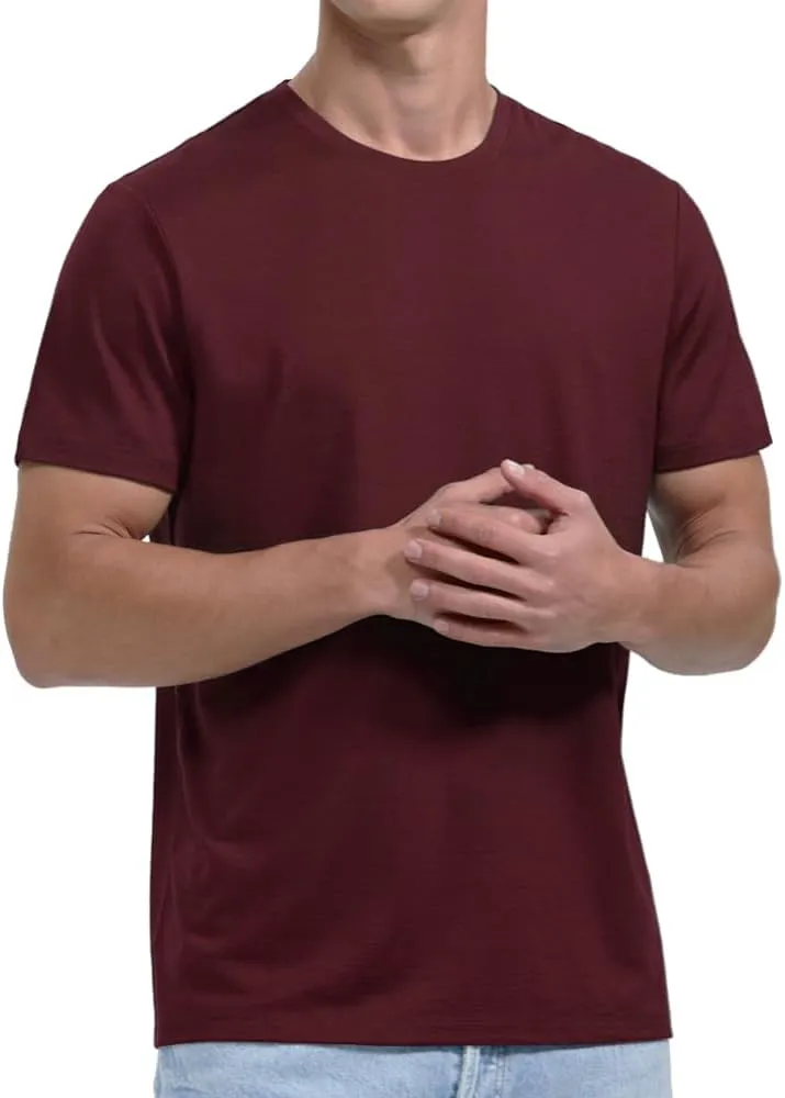 Woolinkin Merino Wool Coolmax Blend T Shirt - Mens Durable Short Sleeve Wool Base Layer - 150 Lightweight